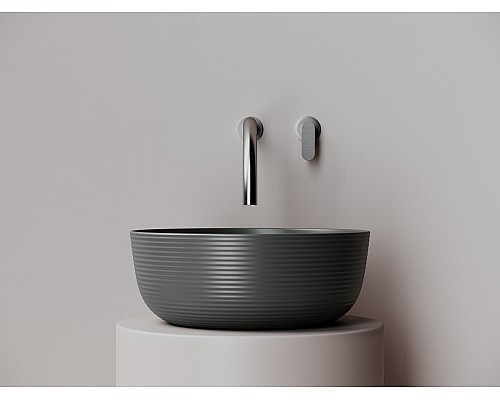 Раковина накладная Ceramicanova 356x356x135, темный антрацит матовый