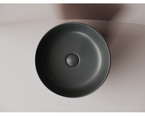 Раковина накладная Ceramicanova 356x356x135, темный антрацит матовый