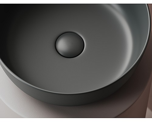 Раковина накладная Ceramicanova 356x356x135, темный антрацит матовый