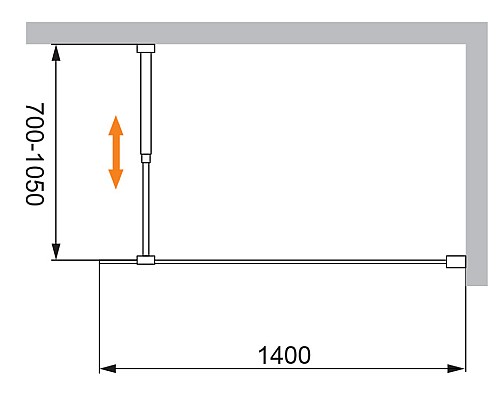 Душевая перегородка Cezares Liberta 140 LIBERTA-L-1-140-C-Cr Хром