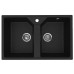 Кухонная мойка из искусственного камня Uperwood ECON UPD-402-004, 2 чаши, черная матовая