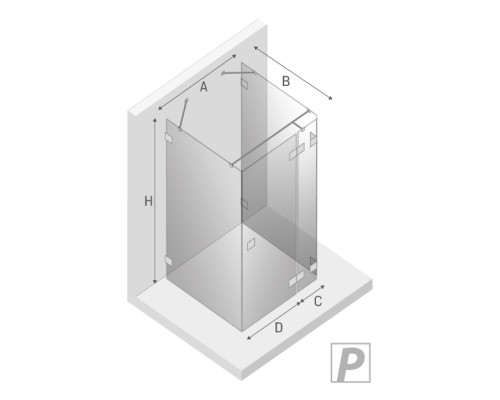 Душевое ограждение NEW TRENDY EVENTA R 90x90x200 хром