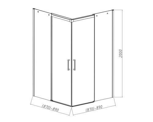 Душевой уголок Vincea Dice VSS-4D900CLB 900x900 черный стекло прозрачное