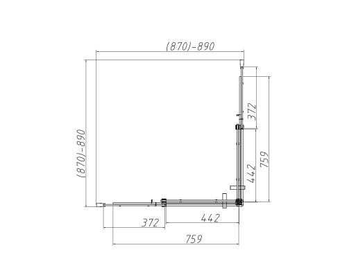 Душевой уголок Vincea Dice VSS-4D900CLB 900x900 черный стекло прозрачное