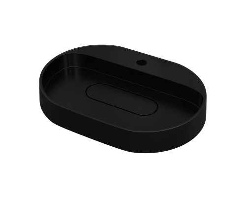 Раковина для ванной накладная 55 см, Uperwood Tanos Quartz, овальная, черная, "космос"