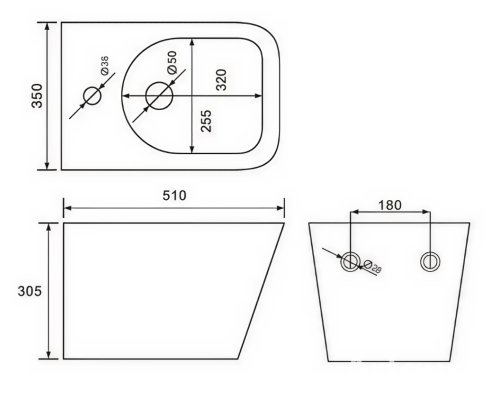 Подвесное биде Charus Alva BD700-142W белое