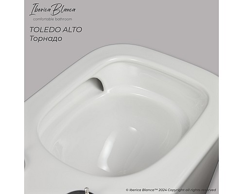 Унитаз подвесной безободковый торнадо белый Iberica Blanca Toledo Altoс сиденьем микролифт Унитаз подвесной безободковый торнадо белый Iberica Blanca Toledo Altoс сиденьем микролифт