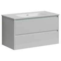 Тумба под раковину SANCOS Libra 890х450х500, c двумя ящиками, белый глянец
