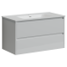 Тумба под раковину SANCOS Libra 890х450х500, c двумя ящиками, белый глянец