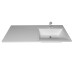 Раковина над стиральной машиной Uperwood Марсал 120х48,6х15 см, белая, правая, крыло слева