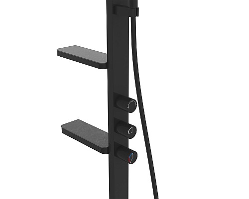 Душевая стойка Vincea Inspire VSFS-3I11MB с изливом 30см верх душ черный Душевая стойка Vincea Inspire VSFS-3I11MB с изливом 30см верх душ черный