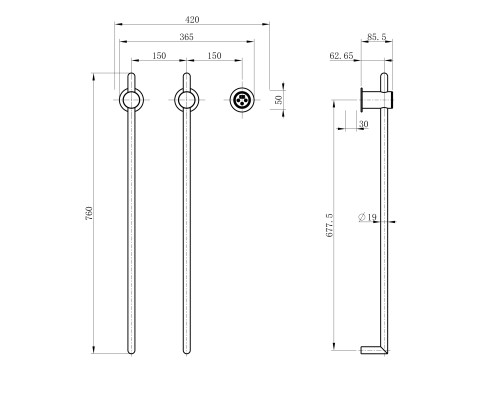 Полотенцесушитель электрический Wonzon&Woghand LEIPZIG, Браш золото WW-AL3621-BG