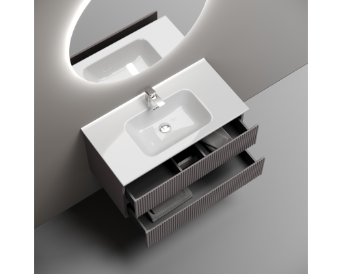 Тумба под раковину подвесная Sancos Snob R 89х44х50, с доводчиками, Doha Soft, SNR90SM