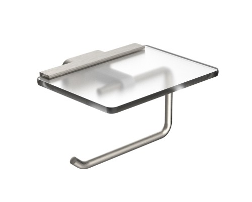 Держатель для туалетной бумаги с полкой Wonzon&Woghand GRAFFITY, Браш никель WW-9326-BN