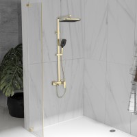 Душевая стойка Vincea Cube VSFS-4C12BG с изливом, брашированное золото