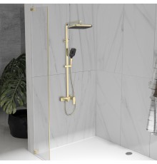 Душевая стойка Vincea Cube VSFS-4C12BG с изливом, брашированное золото