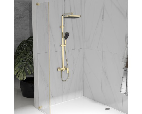 Душевая стойка Vincea Cube VSFS-4C12BG с изливом, брашированное золото