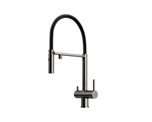 Смеситель для кухни SANCOS Imola SC4010GG с подключением фильтра для воды, вороненая сталь