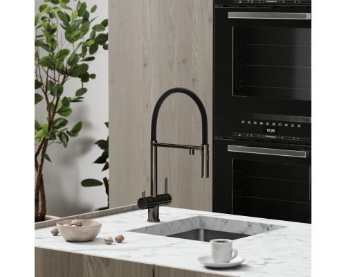 Смеситель для кухни SANCOS Imola SC4010GG с подключением фильтра для воды, вороненая сталь