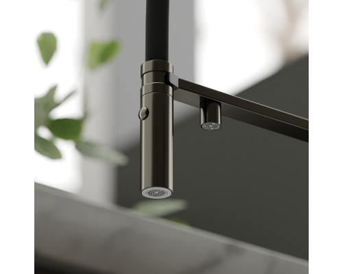 Смеситель для кухни SANCOS Imola SC4010GG с подключением фильтра для воды, вороненая сталь