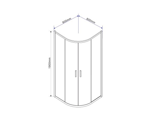 Душевой уголок Vincea Garda 800x800 хром стекло прозрачное