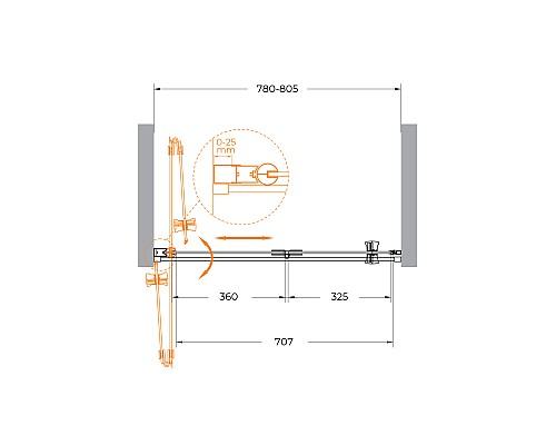 Дверь в проём Cezares ECO-O-BS-12-80-C-Cr Дверь в проём Cezares ECO-O-BS-12-80-C-Cr