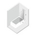 Шторка для ванны NEW TRENDY NEW MODUS WHITE 60x150 белый