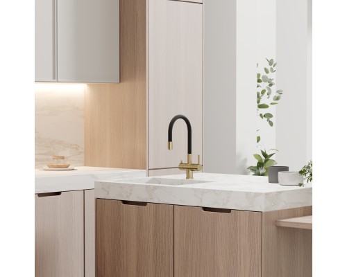 Смеситель для кухни SANCOS Lucia SC4004BG с подключением фильтра для воды, браш золото