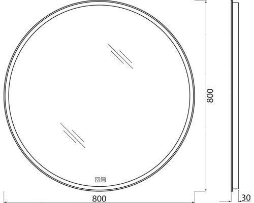 Зеркало BelBagno SPC-RNG-800-LED-TCH-WARM с подсветкой с подогревом с сенсорным выключателем