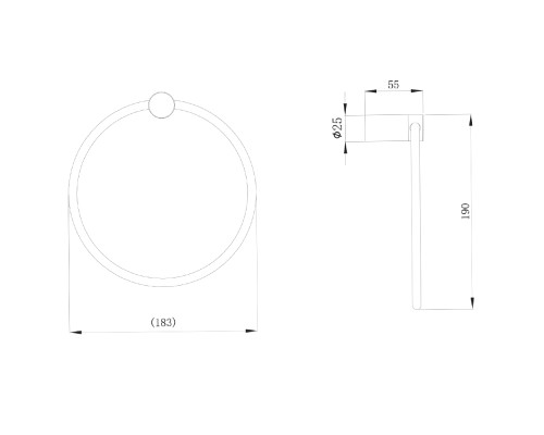 Кольцо для ванной универсальный Raiber premium RP-80006 Graceful, хром
