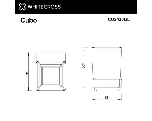 Стакан подвесной WHITECROSS Cubo золото
