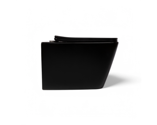 Безободковый подвесной унитаз Charus Black Alva EWC700-114В сиденьем микролифт