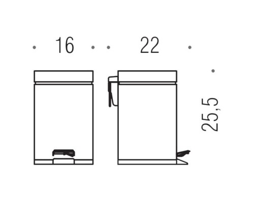 Ведро для мусора Colombo Black&White 3л с крышкой и педалью цвет белый матовый