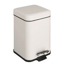 Ведро для мусора Colombo Black&White 3л с крышкой и педалью цвет белый матовый