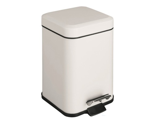 Ведро для мусора Colombo Black&White 3л с крышкой и педалью цвет белый матовый
