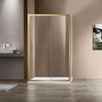 Душевой уголок Vincea Garda VSR-1G9013CLG, 130x90, браш золото, стекло прозрачное