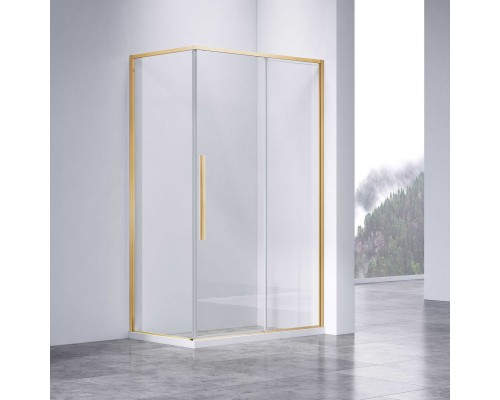 Душевой уголок Vincea Slim-N VSR-4SN8011CLG, 110x80, браш золото, стекло прозрачное