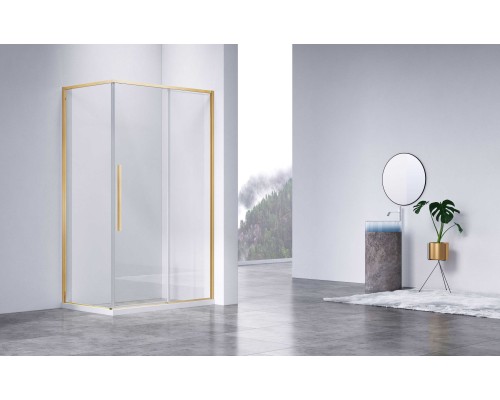 Душевой уголок Vincea Slim-N VSR-4SN8011CLG, 110x80, браш золото, стекло прозрачное