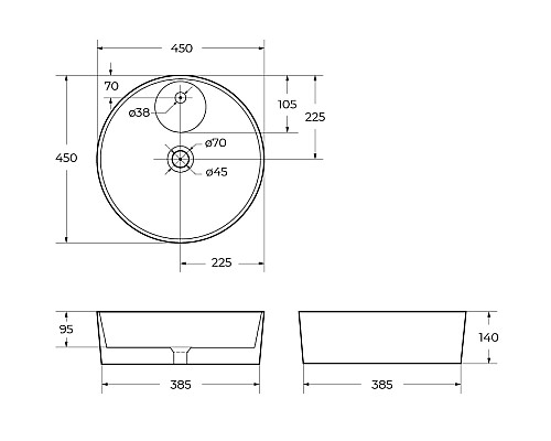 Раковина накладная BelBagno BB1306 Раковина накладная BelBagno BB1306