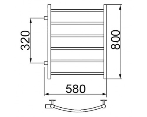 Полотенцесушитель Ника ARC ЛД 80/50 бок. подкл. 32 см
