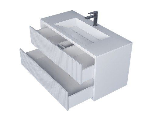 Тумба под раковину 100 см, Uperwood Next Premium, белая, 2 ящика