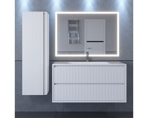 Тумба под раковину 100 см, Uperwood Next Premium, белая, 2 ящика