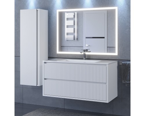 Тумба под раковину 100 см, Uperwood Next Premium, белая, 2 ящика