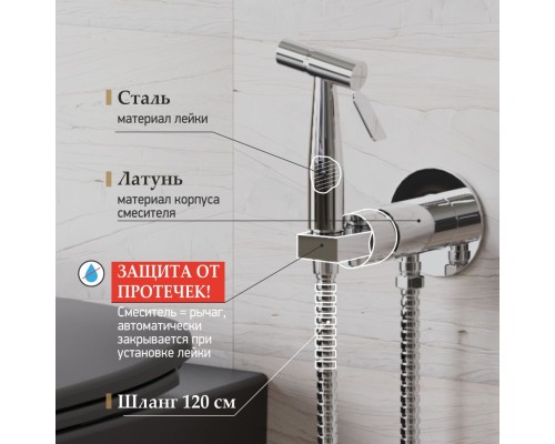 Гигиенический душ PAINI Castello Round встраиваемый хром