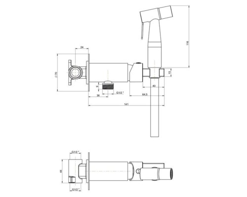 Гигиенический душ PAINI Castello Round встраиваемый хром