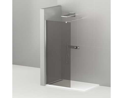 Душевая перегородка Cezares Liberta 90 LIBERTA-L-1-90-GR-Cr профиль Хром стекло серое