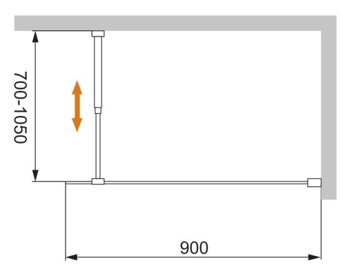 Душевая перегородка Cezares Liberta 90 LIBERTA-L-1-90-GR-Cr профиль Хром стекло серое