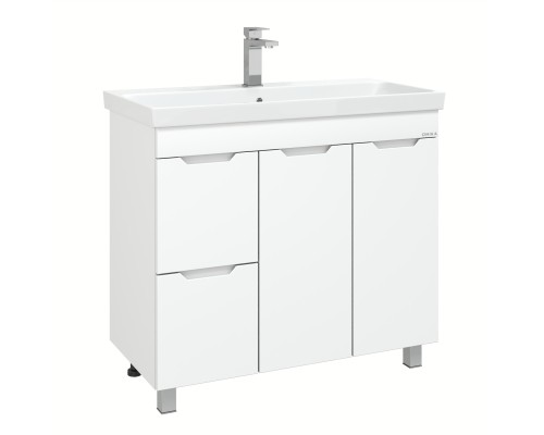 Тумба под раковину Onika Айленд 90 напольная, белая, с корзиной