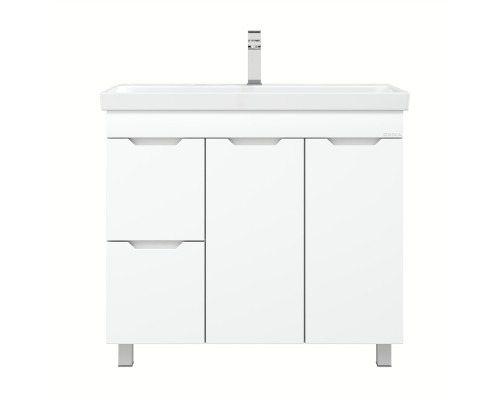 Тумба под раковину Onika Айленд 90 напольная, белая, с корзиной