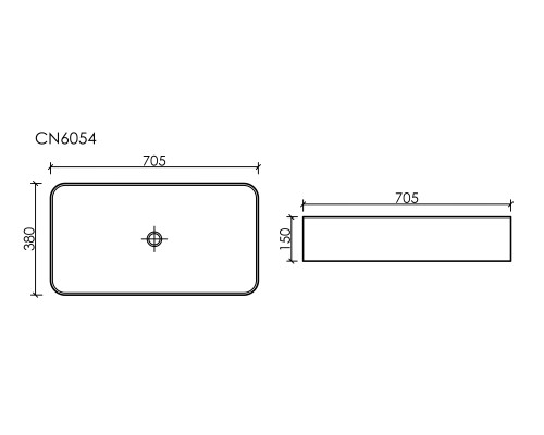 Раковина-чаша накладная Ceramicanova черный матовый Element 705x380x122
